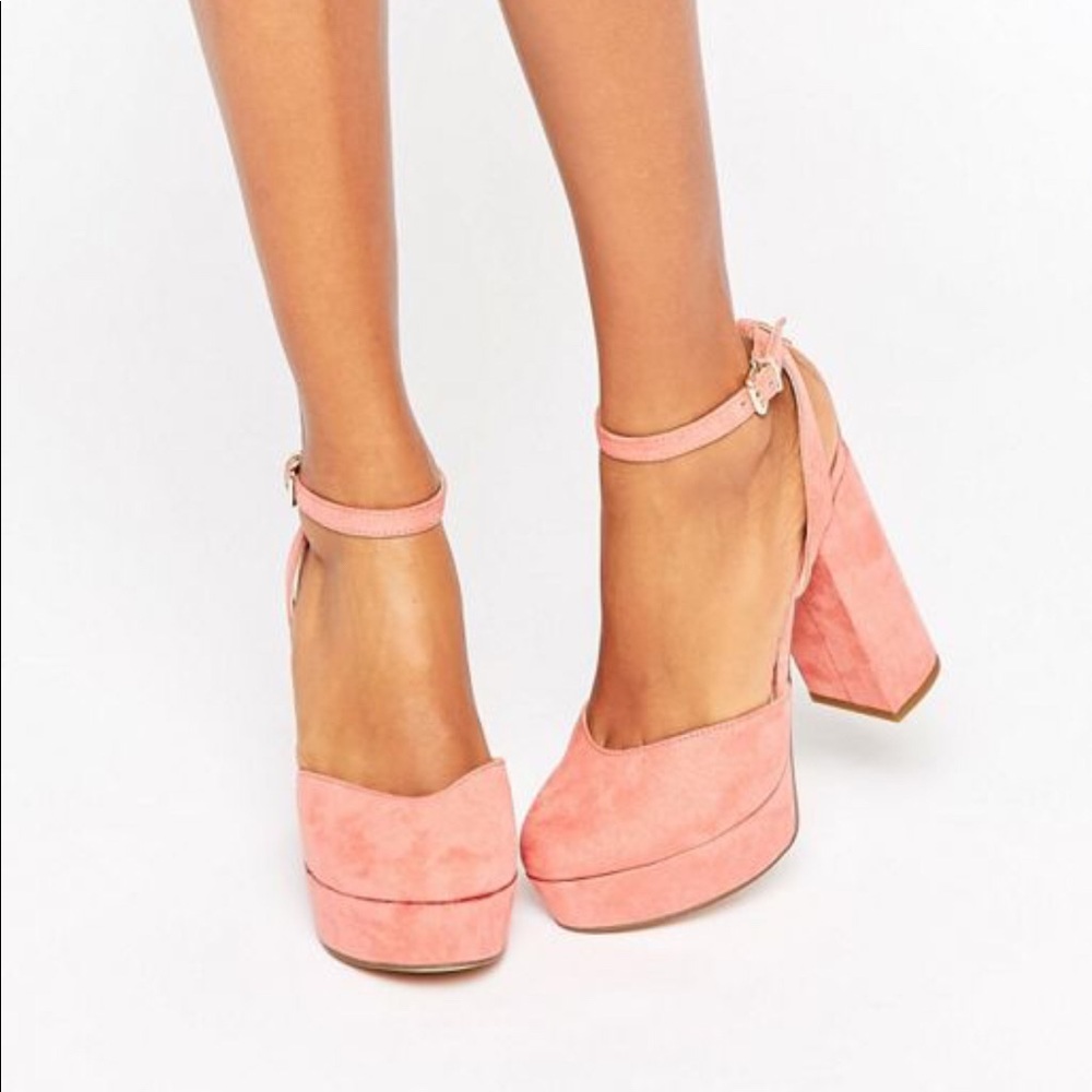 NWOT ALDO Pink Suede Shery Platform Heels, size 10
